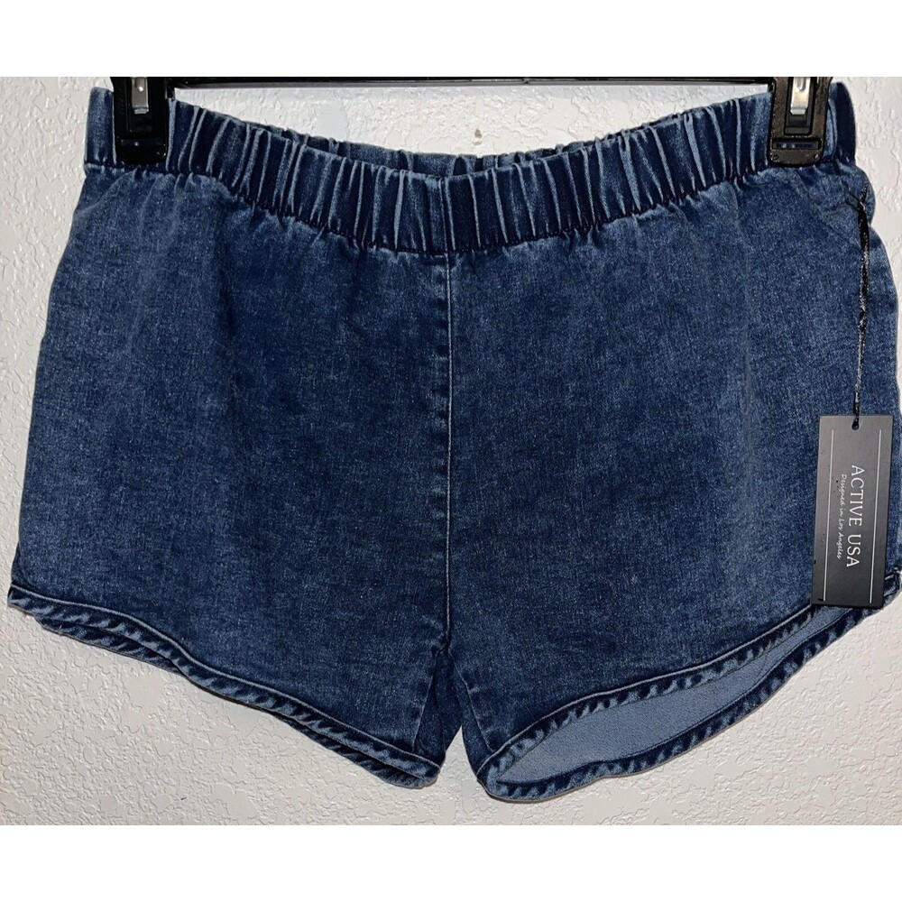 Active USA Shorts Womens Size Large Blue Chambray